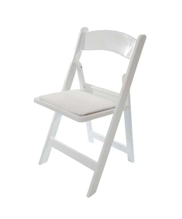 White Folding Chair Rentals Vancouver Island, White Folding Wedding Chair Rental Vancouver Island, White Folding Chairs, Classic White Wood Folding Chair, White Resin Folding Chair, Vancouver Island Chiavari Chairs Rental
